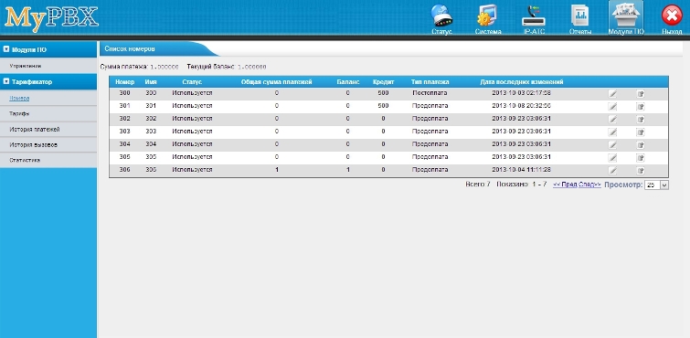 MyPBX MyBill - программа тарификации для IP АТС Yeastar MyPBX. PayMethod